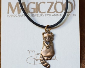Bronze Raccoon Necklace