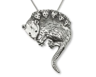 Opossum Large Pendant Sterling Silver