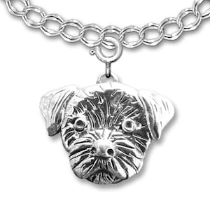 Border Terrier Charm for Charm Bracelet in Sterling Silver