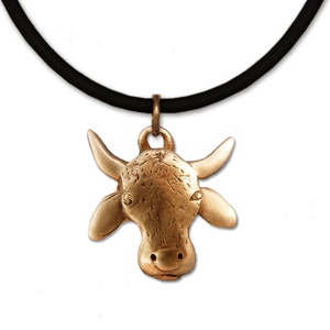 Bronze Brahma Cow Small Necklace