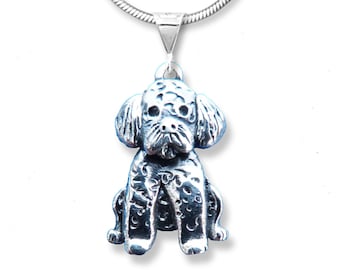 Sterling Silver Portuguese Water Dog Pendant