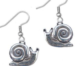 Pewter Snail Earrings