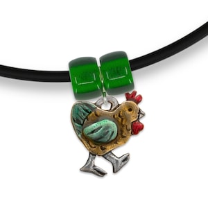 Enamel Chicken Necklace