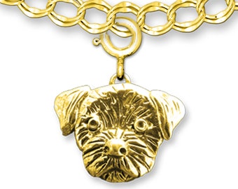 Border Terrier Charm in 14K Solid Gold