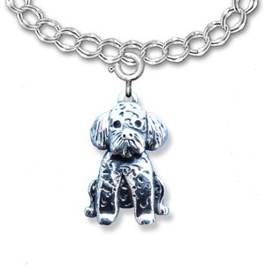 Sterling Silver Portuguese Water Dog Charm for Bracelet