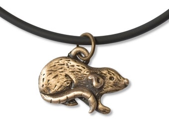 Bronze Dumbo Rat Necklace