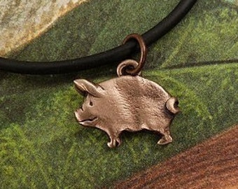 Bronze Pig Necklace