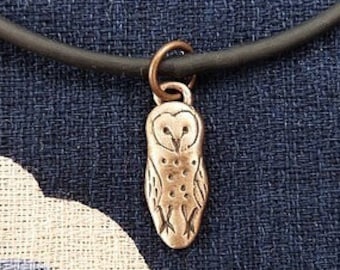 Bronze Barn Owl Small Necklace