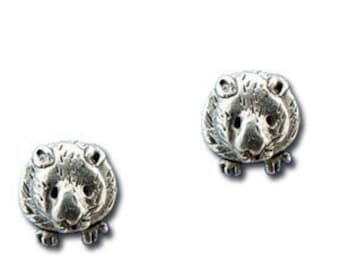 Pewter Hamster Stud Earrings