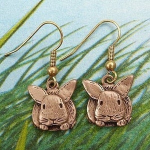 Bronze Rabbit Earring Bronze Bunny Earrings - Etsy