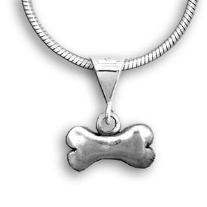 Hundeknochen Anhänger Horizontale Sterling Silber