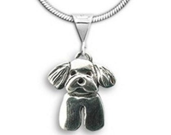 Maltese Puppy Pendant Sterling Silver