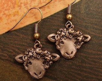 Bronze Sheep Earrings