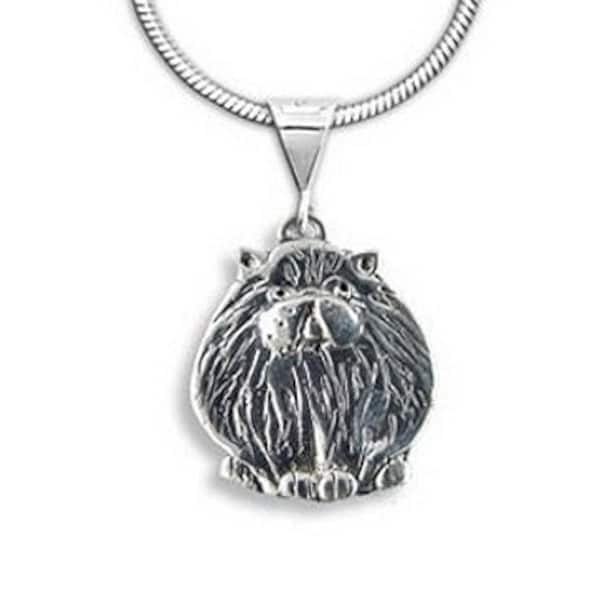 Pendentif chat persan en argent sterling