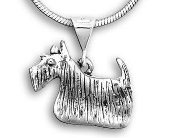 Scottish Terrier Small Pendant in Sterling Silver