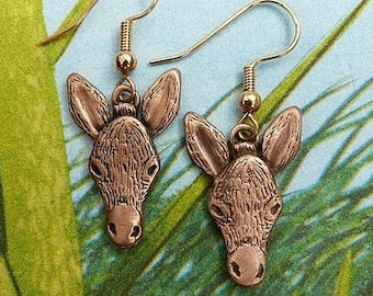 Bronze Donkey Earrings