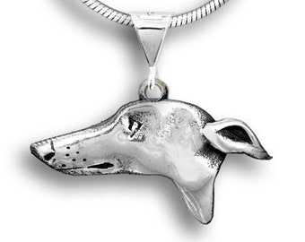 DAYINLOVE Collana Con Ciondolo Levriero Italiano, Argento 925, Regalo Per Amanti Dei Cani, Senza Pietre
