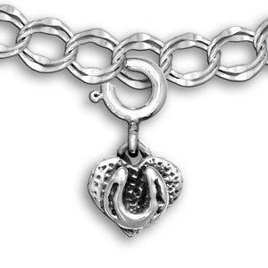 Hoefijzer hart charme voor armband in sterling zilver