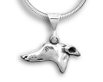 Greyhound Profile Small Pendant in Sterling Silver