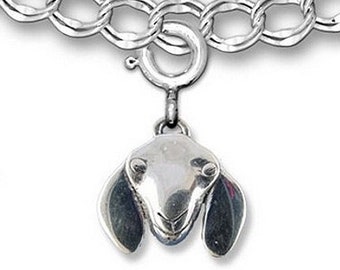 Nubian Goat Charm for Bracelet in Sterling Silver