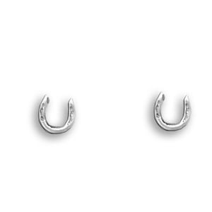 Horseshoe Stud Earrings in Sterling Silver