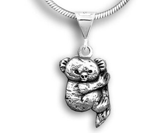 Collana Koala In Argento 925: Ciondolo Orsetto Koala, Gioiello Animale Per Donne E Ragazze – Regalo Con Confezione