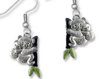 Enamel Koala Bear Earrings