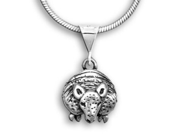 Armadillo Facing Pendant Sterling Silver