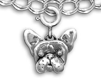 French Bulldog Charm for Bracelet in Sterling Silver