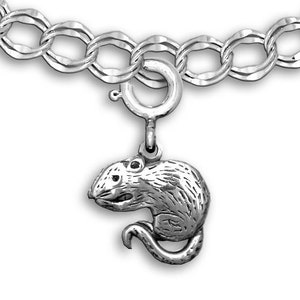 Rat Charm for Bracelet Sterling Silver