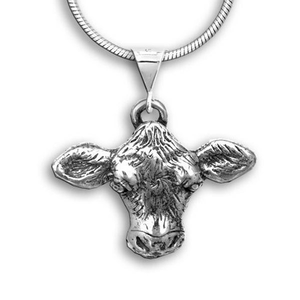 Hereford Cow Pendant in Sterling Silver
