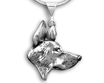 German Shepherd Pendant in Sterling Silver