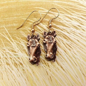 Bronze Facing Horse Earrings