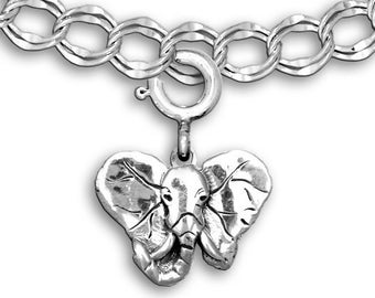 Elephant Charm for Bracelet Sterling Silver