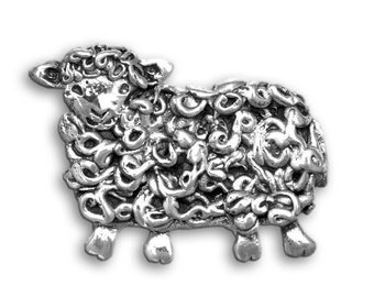 Sheep Brooch in Sterling Silver
