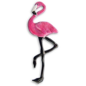 Enamel Pink Flamingo Brooch