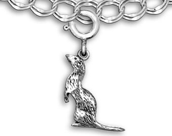 Ferret Charm for Bracelet Sterling Silver