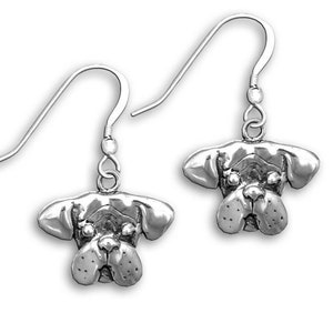 Boxer Dog Earrings in Sterling Silver