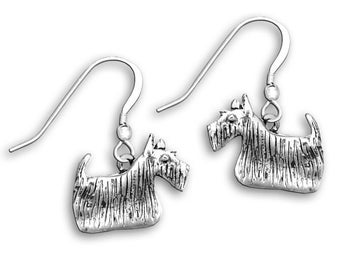 Scottish Terrier Earrings in Sterling Silver
