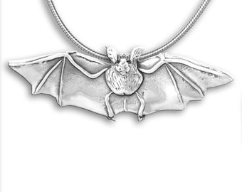 Bat Large Pendant Sterling Silver