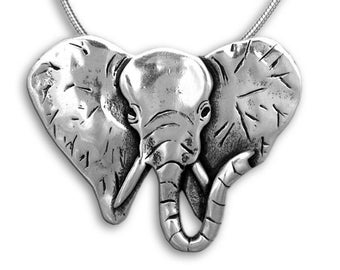 Elephant Pin Pendant Combination Sterling Silver