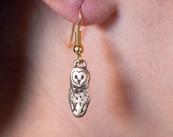 Bronze Barn Owl Earrings