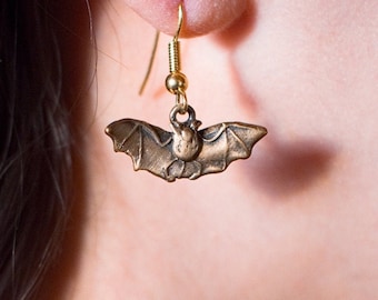 Bronze Bat Earrings