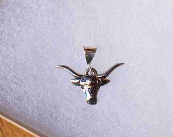 Small Longhorn Cow Pendant Sterling Silver