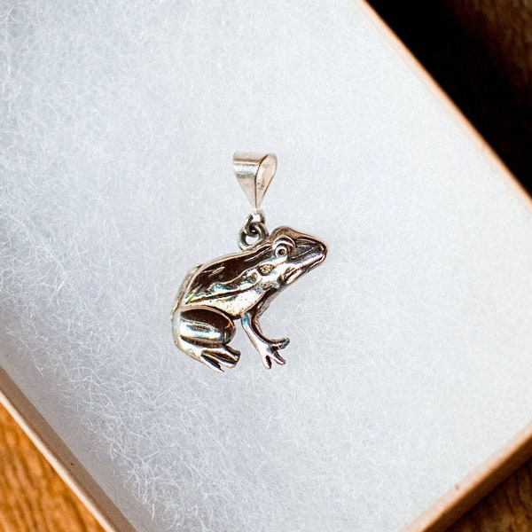 Pendentif grenouille en argent sterling