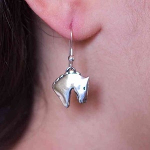 English Horse Earrings in Sterling Silver