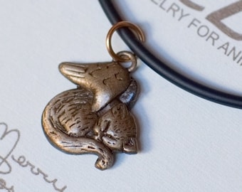 Bronze Cat Angel Necklace