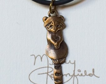Bronze Raccoon Small Necklace