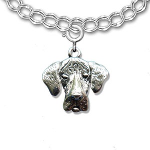 May include: A silver charm bracelet with a silver Great Dane dog head charm.