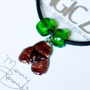 Enamel chocolate  Poodle Necklace